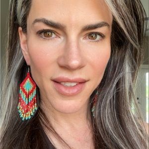Beaded fringe earrings